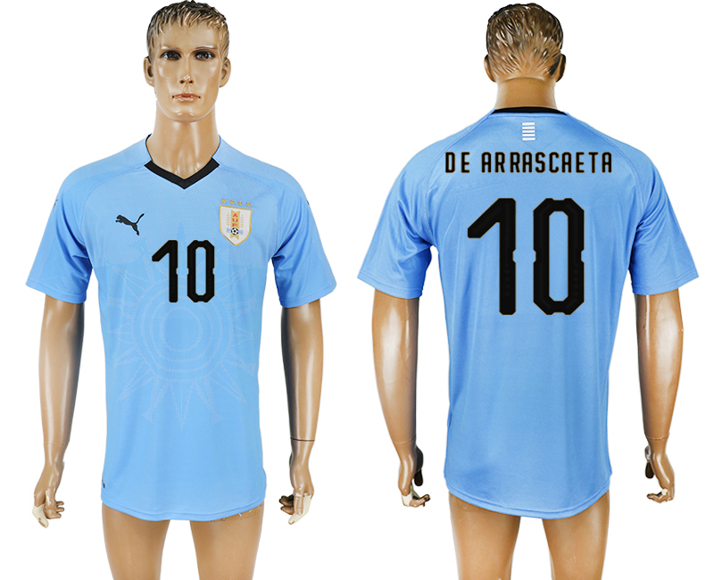 2018 world cup Maillot de foot Uruguay #10 DE ARRASCAETA BLUE